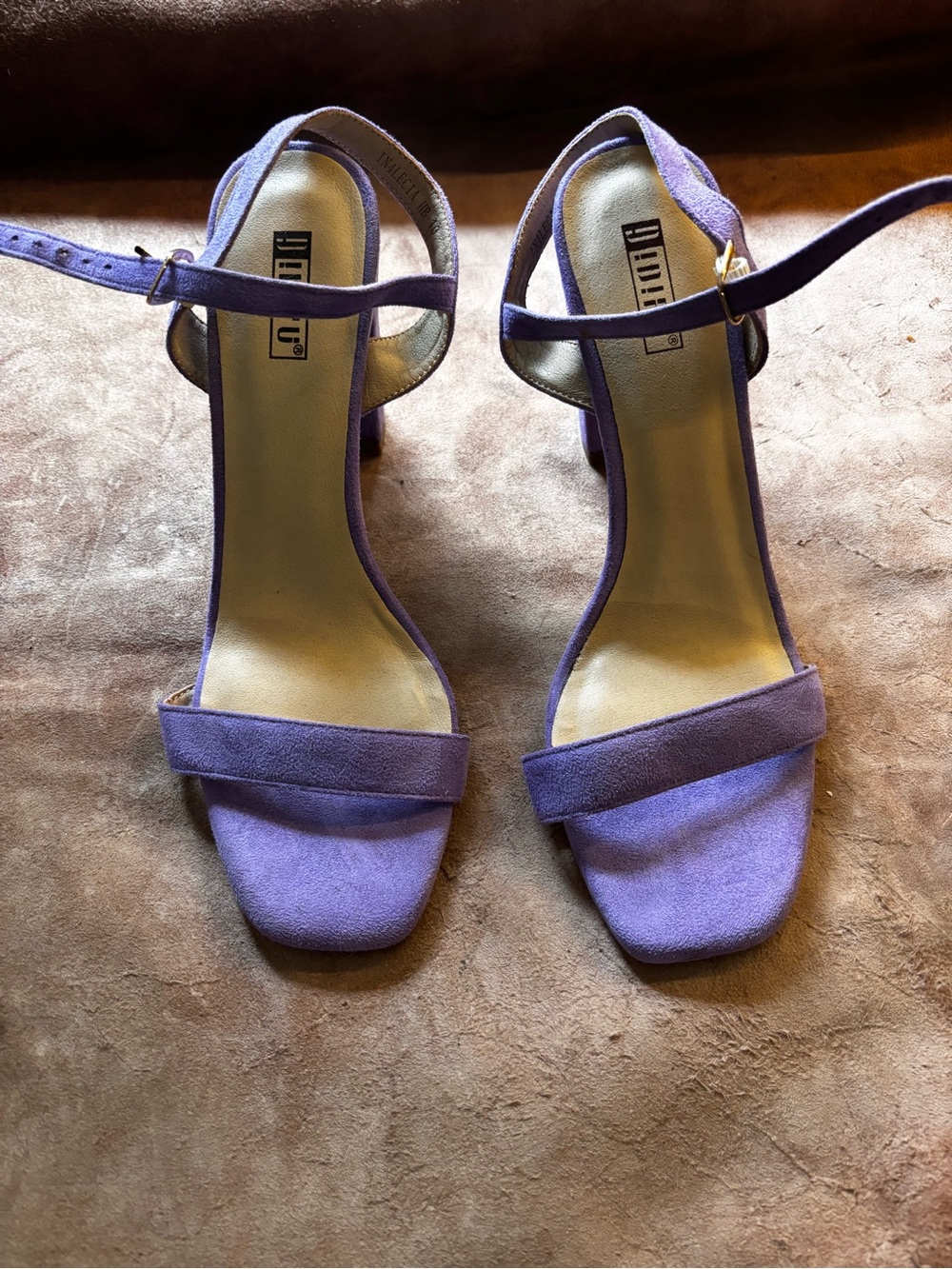 IDIFU Lavender Suede Ankle-Strap Sandals